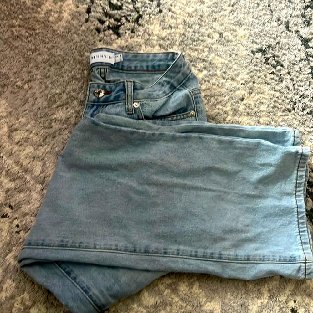 low waisted blue jeans